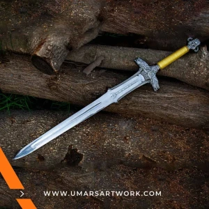 Conan the Barbarian sword replica with rugged and powerful design, Iconic fantasy sword from the classic Conan series, High-quality replica with engraved blade and heavy hilt, Barbarian-style sword with battle-worn finish and leather grip, Display-worthy Conan sword collectible for fans and warriors