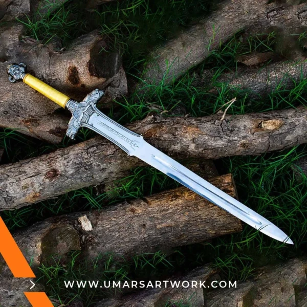 Conan the Barbarian sword replica with rugged and powerful design, Iconic fantasy sword from the classic Conan series, High-quality replica with engraved blade and heavy hilt, Barbarian-style sword with battle-worn finish and leather grip, Display-worthy Conan sword collectible for fans and warriors