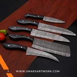 Kitchen knife set with versatile blades for all cooking tasks, Includes chef, paring, utility, bread, and slicing knives, High-quality stainless steel blades for precision and durability, Ergonomic handles for comfort and control, Complete knife set perfect for home or professional kitchens