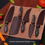Kitchen knife set with versatile blades for all cooking tasks, Includes chef, paring, utility, bread, and slicing knives, High-quality stainless steel blades for precision and durability, Ergonomic handles for comfort and control, Complete knife set perfect for home or professional kitchens
