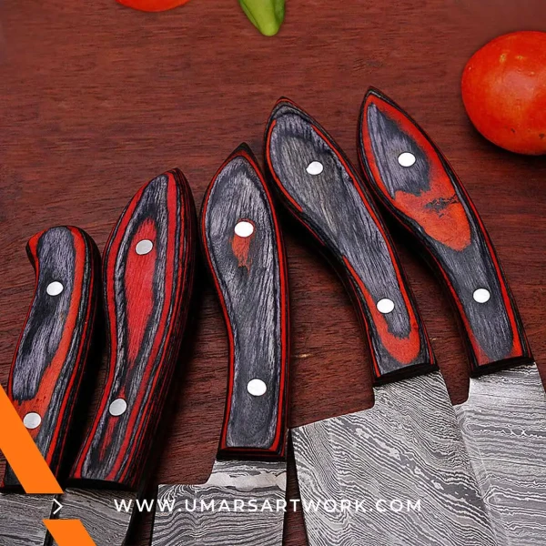 Kitchen knife set with versatile blades for all cooking tasks, Includes chef, paring, utility, bread, and slicing knives, High-quality stainless steel blades for precision and durability, Ergonomic handles for comfort and control, Complete knife set perfect for home or professional kitchens