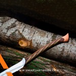 Polished steel sword with leather grip