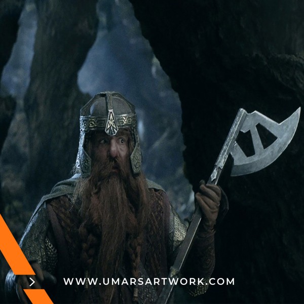 Gimli's walking axe replica with detailed handle