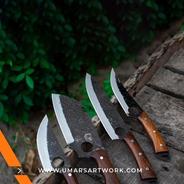 Chef set knives with precision-forged stainless steel blades, Complete kitchen knife set for slicing, chopping, and dicing, Ergonomic handles for comfort and control during use, High-quality culinary knives for professional or home chefs, Durable and stylish set designed for everyday cooking tasks