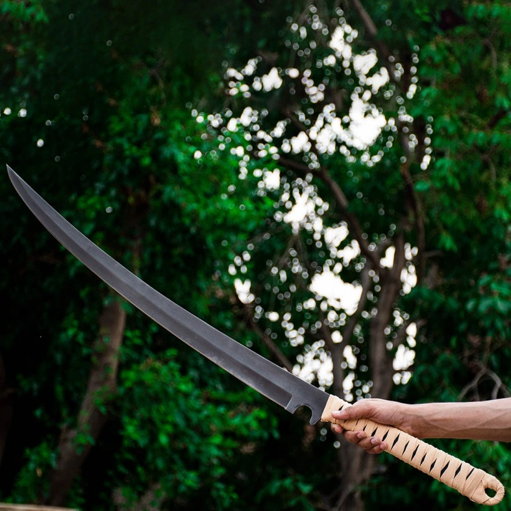 Handmade functional sword with full-tang high-carbon steel blade, Designed for performance, durability, and precision, High-quality handcrafted sword with ergonomic grip, Battle-ready sword suitable for cutting practice or collection, Display-worthy piece blending craftsmanship with functionality