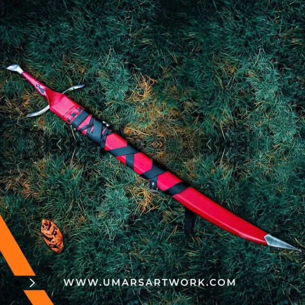 Heron marked Viking sword replica with engraved heron symbol on blade, Inspired by legendary warrior traditions and Norse craftsmanship, High-quality replica sword with leather grip and detailed guard, Functional Viking-style sword with unique heron marking, Display-worthy collectible with historical and fantasy appeal