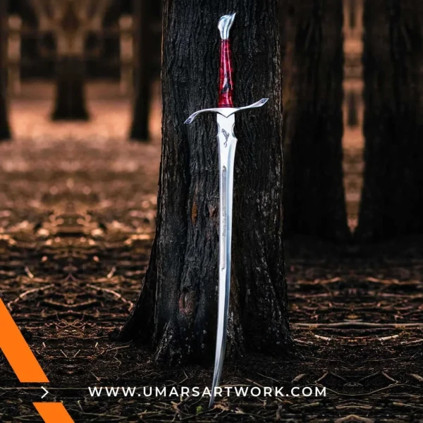 Heron marked Viking sword replica with engraved heron symbol on blade, Inspired by legendary warrior traditions and Norse craftsmanship, High-quality replica sword with leather grip and detailed guard, Functional Viking-style sword with unique heron marking, Display-worthy collectible with historical and fantasy appeal