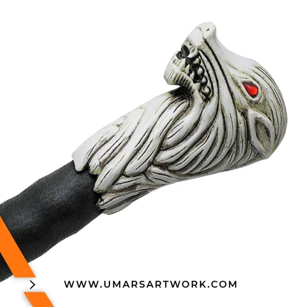 Longclaw replica sword with iconic wolf pommel design, Sword of Jon Snow from Game of Thrones, High-quality Longclaw collectible with Valyrian steel look, Fantasy sword with broad blade and detailed hilt, Display-worthy Longclaw replica perfect for fans and collectors