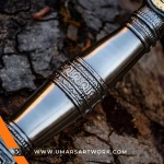 Medieval sword replica with classic double-edged blade design, Inspired by European knights and historical warfare, High-quality sword with crossguard and leather grip, Battle-ready medieval replica with forged steel finish, Display-worthy collectible sword from the Middle Ages