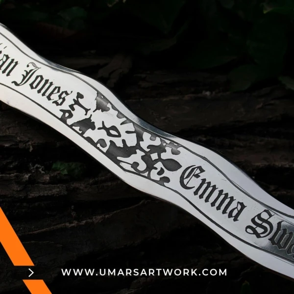 Once Upon a Time Excalibur sword replica with magical rune engravings, Inspired by the legendary sword from the TV series, High-quality Excalibur replica with dark elegant design, Fantasy sword with detailed hilt and mystical blade, Display-worthy sword collectible for fans of Once Upon a Time
