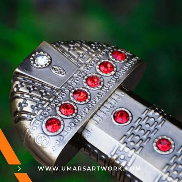 Sword of King Ragnar Lothbrok replica with rugged Viking design, Inspired by the legendary Norse warrior from the TV series, High-quality replica sword with leather-wrapped grip and aged blade, Battle-ready Viking sword with historical details and Nordic engravings, Display-worthy collectible honoring Ragnar Lothbrok’s legacy