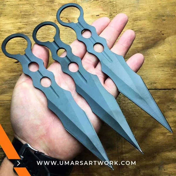 Throwing knives with balanced design for precision and accuracy, High-quality stainless steel blades for durability and performance, Lightweight and aerodynamic for smooth flight, Tactical throwing knives ideal for practice or competition, Set of sharp-edged knives with secure grip handles