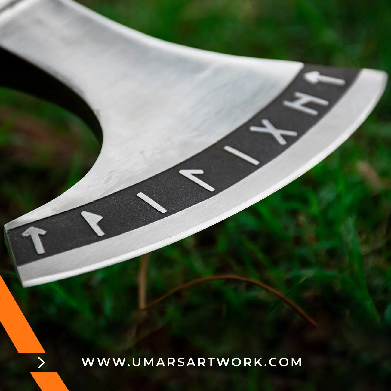 Viking axe with traditional Norse design and engraved steel head, Hand-forged blade inspired by ancient Viking warriors, High-quality axe with sturdy wooden handle for firm grip, Battle-ready replica ideal for display or functional use, Authentic Viking axe collectible with historical craftsmanship