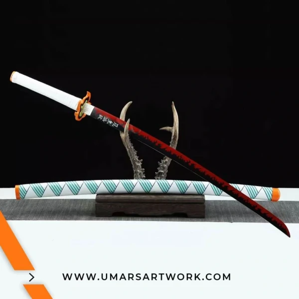 Traditional Japanese katana sword with curved steel blade, Samurai warrior holding a katana sword in battle stance, Close-up of katana sword handle and handguard design, Antique Japanese katana displayed in wooden scabbard, Samurai in armor wielding a katana sword, Hand-forged katana sword with razor-sharp blade, Decorative katana sword mounted on a stand, Japanese katana sword with detailed tsuka handle wrap