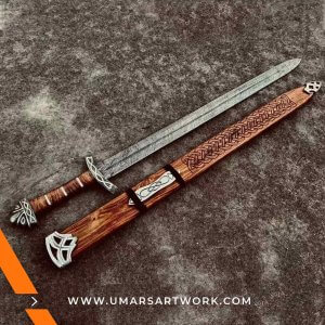 Hand Forged Damascus steel medival sword